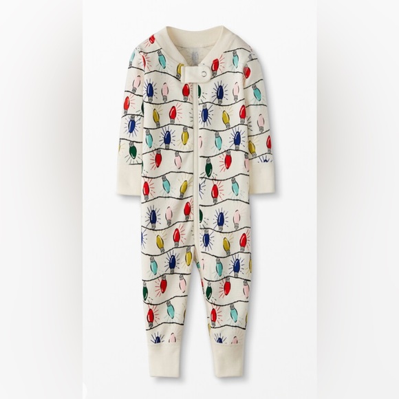 Hanna Andersson Other - Hanna Andersson Holiday Print Baby Zip Sleeper - Bright Bulbs - 6-12 M